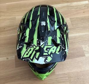 Motocross-Helm Downhill-Helm schwarz grün  Bild 2
