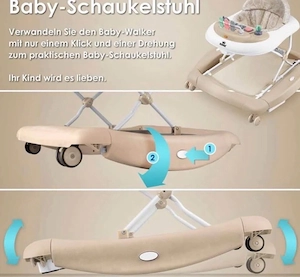 4in1 Lauflernhilfe Babywalker  Khaki Bild 2