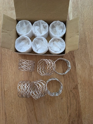 Edle Serviettenringe Silber   12er Set (Geflecht-Optik,   5cm) NEU Bild 2