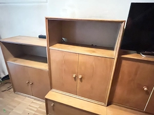 Ältere Massivholz Wohnwand inkl. gratis Sony TV dazu Bild 4