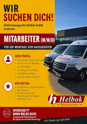 Hausgeräte Helbok sucht einen Mitarbeiter