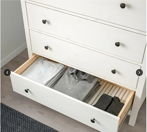 Hemnes Kommode mit 6 Schubladen, Weiß glänzend Bild 3