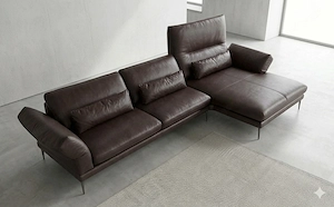 Hochwertiges Echtledersofa in zeitlosem Dunkelbraun Bild 2
