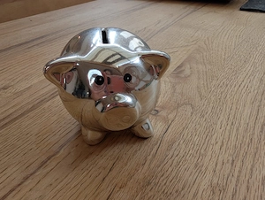 Spardose Sparschwein Silber Bild 3