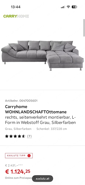 Wohnlandschaft  Sofa Grau !ZU VERSCHENKEN! Bild 3