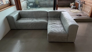 Ledersofa L-Form modulierbar 