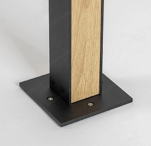 3 Stk Wegeleuchte Gartenlampe schwarz Holz Aluminium  Bild 3