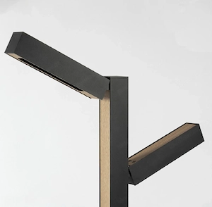 3 Stk Wegeleuchte Gartenlampe schwarz Holz Aluminium  Bild 2