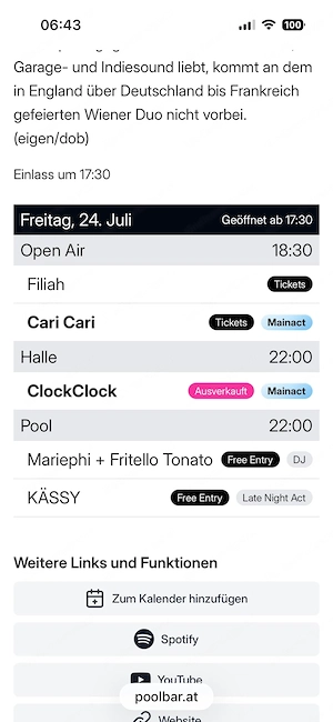 Tickets Poolbar Festival Cari Cari 24.7. Bild 2