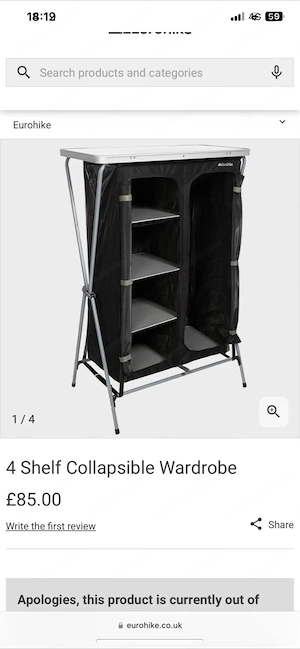 Klappbar Faltbare Camping Kleiderschrank Gaderobe  Bild 6
