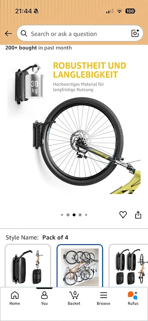 Fahrrad Wandhalterung Bild 3