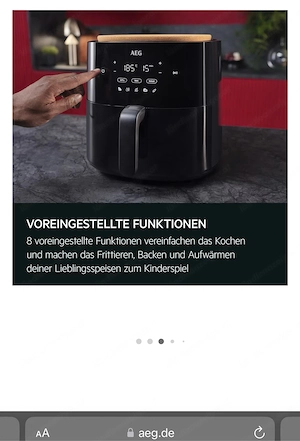 Neue AEG Heißluftfritteuse   Air Fryer 6,8l Bild 4