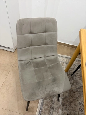 4 Esszimmerstühle Samt taupe grau, Metallbeine, sehr guter Zustand Bild 2