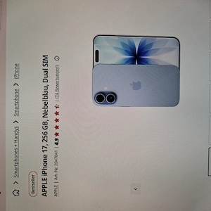APPLE iPhone 17, 256 GB, Nebelblau, Dual SIM Bild 2