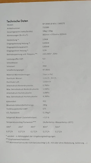 Wärmepumpe für Pool - ungebraucht Bild 5