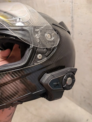 Hjc Rpha 70 Carbon mit Sena 30k und Sonnenvisier Bild 2