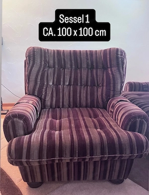 Sofa-Set mit 2 Sesseln zu verschenken Bild 2