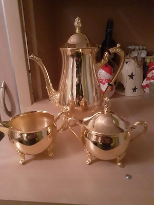 Goldenes Teekannen Set Bild 2