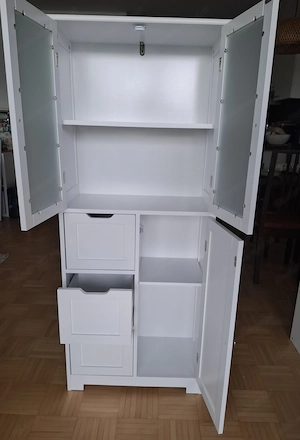 Kleine weiße Vitrine ca. 30x60x140cm Bild 3