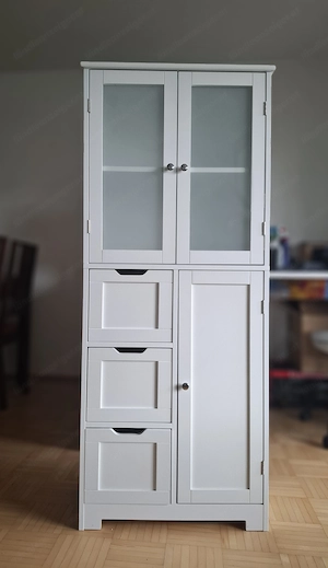 Kleine weiße Vitrine ca. 30x60x140cm Bild 2