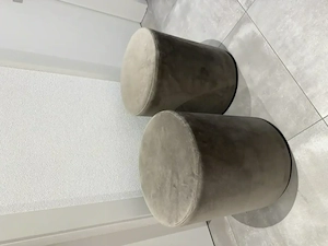 ZWEI Samt Hocker Taupe