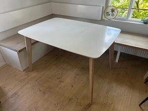 2x Miliboo LEENA Ausziehbare Esstische   Weiß Holz   Neuwertig