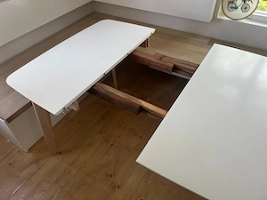 2x Miliboo LEENA Ausziehbare Esstische   Weiß Holz   Neuwertig Bild 7