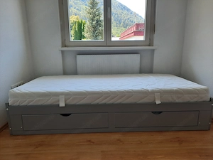 Gästebett in grau, inkl. Bettkasten und Lattenrost, ausziehbar Bild 5