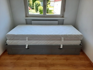 Gästebett in grau, inkl. Bettkasten und Lattenrost, ausziehbar Bild 2