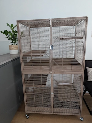 Tiaki, Kleintierkäfig, 2 Units, Metall, Caramell, neuwertigb Bild 3