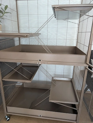 Tiaki, Kleintierkäfig, 2 Units, Metall, Caramell, neuwertigb Bild 4