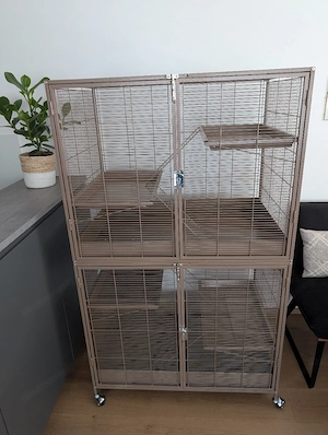 Tiaki, Kleintierkäfig, 2 Units, Metall, Caramell, neuwertigb Bild 5