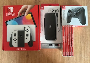 Nintendo Switch Weiß OLED + Pro Controller + 5 Spiele | OVP Bild 5