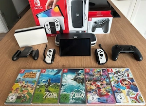 Nintendo Switch Weiß OLED + Pro Controller + 5 Spiele | OVP Bild 3