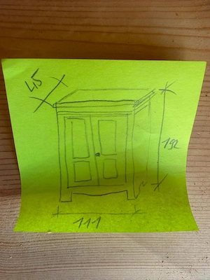 alte Holz Vitrine Bild 4