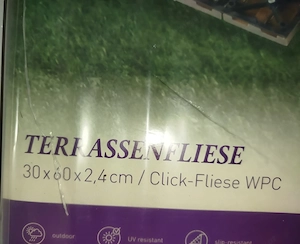 WPC Terrassenfliesen click, 60 x 30 cm, schönes braun Bild 2