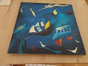 4 bilder mit bunten mustern