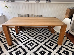 Massivholz-Tisch Eiche + Sitzbank + Hocker, 180 x 90 cm, vom Tischler gemacht Bild 2