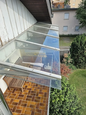 Edelstahl-Glasvordach   Terrassenüberdachung Bild 6