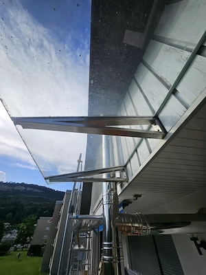 Edelstahl-Glasvordach   Terrassenüberdachung Bild 3