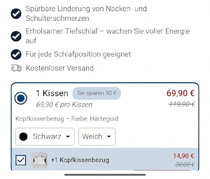 Ergonomisches Kissen + Überzug Bild 2