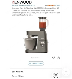 Kenwood Chef XL Titanium KVL8320S Küchenmaschine 1700W + Zubehör   fast unbenutzt Bild 2
