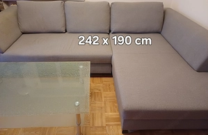 Couch und Glastisch gebraucht Bild 2