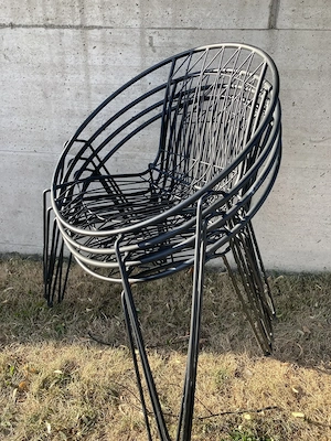 Gartenstühle vintage design Stahl schwarz  Bild 6