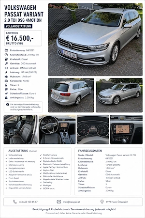 VW Passat Variant Kombi DSG 4-Motion Allrad