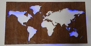 Weltkarte Wandbild mit LED Beleuchtung  Bild 2