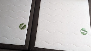 Polsterbett Stoffbett Boxspringbett inkl. neuwertige Matratzen! Bild 2