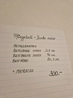 Pflegebett mit Matratze + Wechseldruckmatratze Bild 3