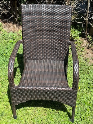 4 wetterfeste Polyrattan Gartenstühle   Gartensessel Bild 4