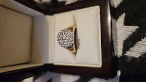 585er Gelbgold Cluster mit ca 1,0ct brillant
